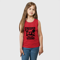 Майка детская хлопок Creeper Squad, цвет: красный — фото 2