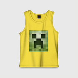 Майка детская хлопок Мinecraft creeper, цвет: желтый