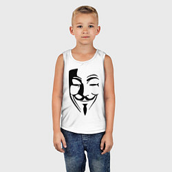 Майка детская хлопок Vendetta Mask, цвет: белый — фото 2