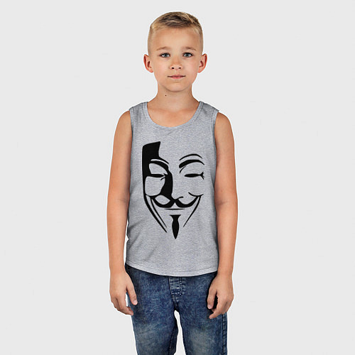 Детская майка Vendetta Mask / Меланж – фото 5