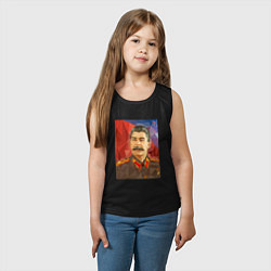 Майка детская хлопок Сталин: полигоны, цвет: черный — фото 2