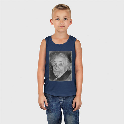 Детская майка Энштейн дурачится / Тёмно-синий – фото 5