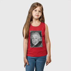 Майка детская хлопок Энштейн дурачится, цвет: красный — фото 2