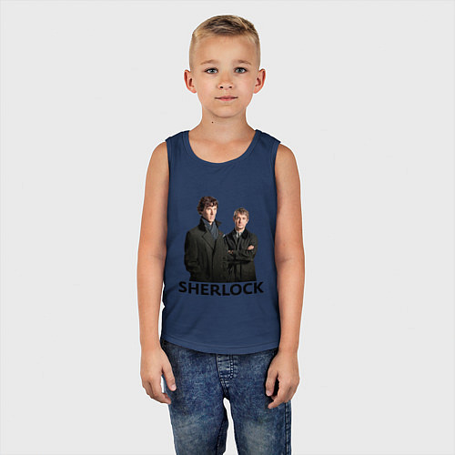 Детская майка Sherlock / Тёмно-синий – фото 5
