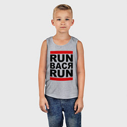 Майка детская хлопок Run Вася Run, цвет: меланж — фото 2