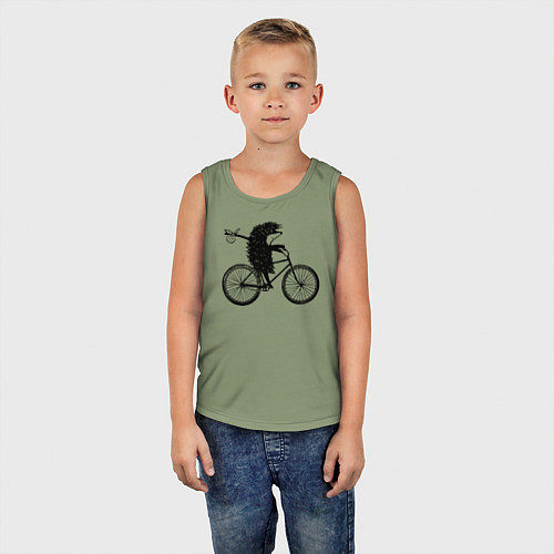 Детская майка Ежик на велосипеде / Авокадо – фото 5