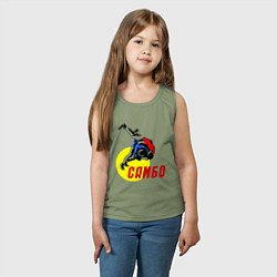 Майка детская хлопок Спортивное самбо, цвет: авокадо — фото 2