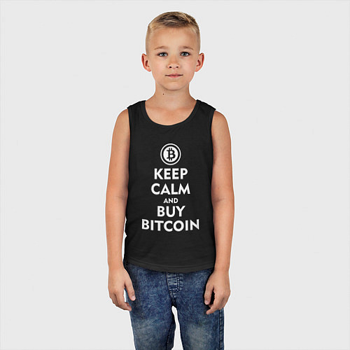 Детская майка Keep Calm & Buy Bitcoin / Черный – фото 5