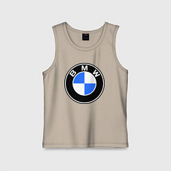 Майка детская хлопок Logo BMW, цвет: миндальный