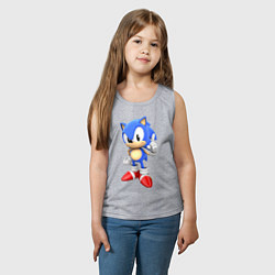 Майка детская хлопок Classic Sonic, цвет: меланж — фото 2