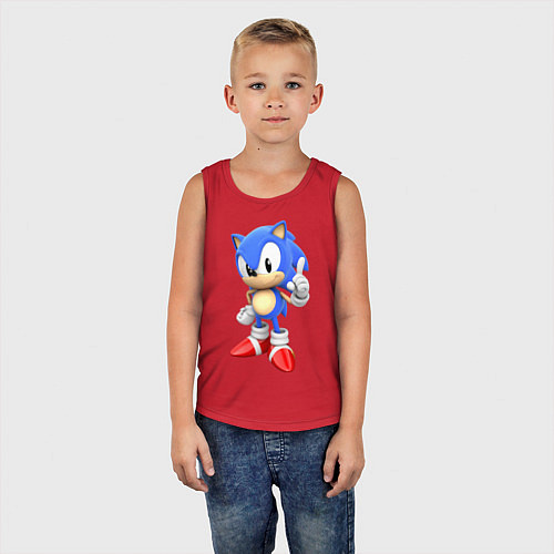 Детская майка Classic Sonic / Красный – фото 5