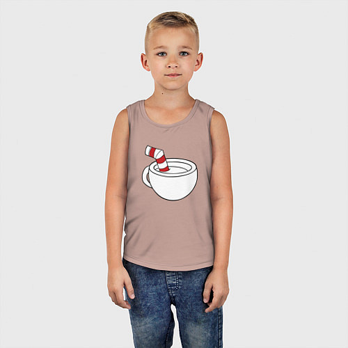 Детская майка Red Cuphead / Пыльно-розовый – фото 5