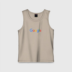 Майка детская хлопок Google, цвет: миндальный