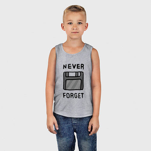 Детская майка Never Forget / Меланж – фото 5
