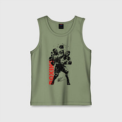 Майка детская хлопок Майк Тайсон уворачивается, цвет: авокадо