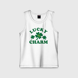 Майка детская хлопок Lucky charm - клевер, цвет: белый