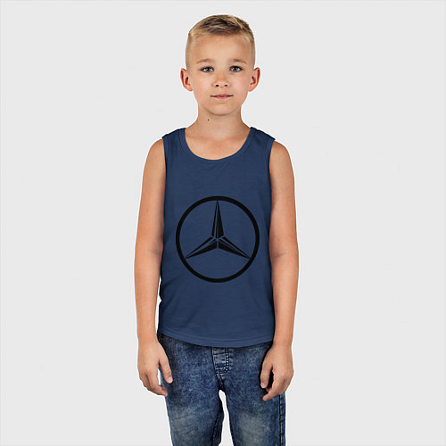Детская майка Mercedes-Benz logo / Тёмно-синий – фото 5