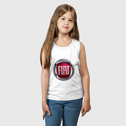 Майка детская хлопок FIAT logo, цвет: белый — фото 2