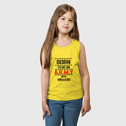 Майка детская хлопок Born to be an ARMY BTS, цвет: желтый — фото 2
