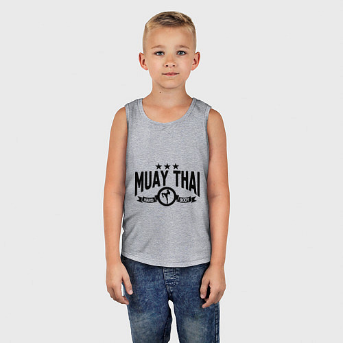Детская майка Muay thai boxing / Меланж – фото 5