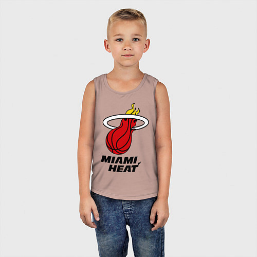 Детская майка Miami Heat-logo / Пыльно-розовый – фото 5