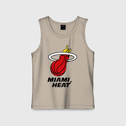 Майка детская хлопок Miami Heat-logo, цвет: миндальный