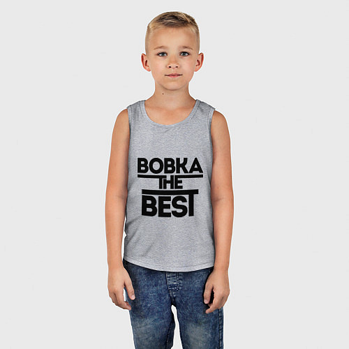 Детская майка Вовка the best / Меланж – фото 5