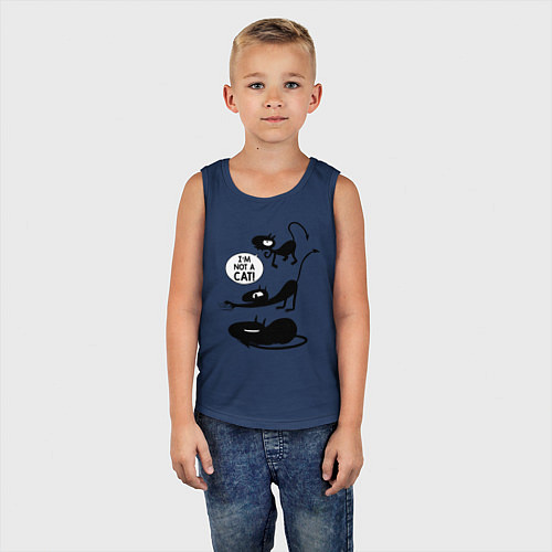 Детская майка I'm not a CAT! / Тёмно-синий – фото 5