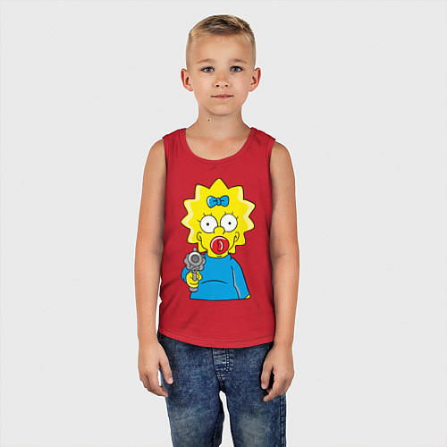 Детская майка Мэгги с револьвером / Красный – фото 5