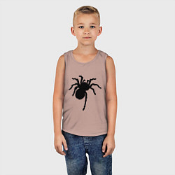 Майка детская хлопок Черный паук, цвет: пыльно-розовый — фото 2