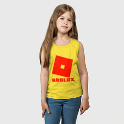 Майка детская хлопок Roblox Logo, цвет: желтый — фото 2
