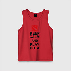 Майка детская хлопок Keep Calm & Play Dota, цвет: красный