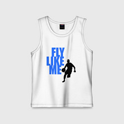 Майка детская хлопок Fly like me, цвет: белый