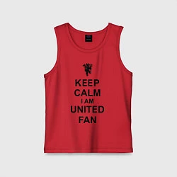 Майка детская хлопок Keep Calm & United fan, цвет: красный