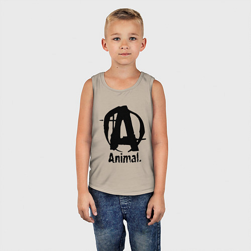 Детская майка Animal Logo / Миндальный – фото 5