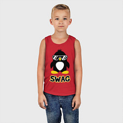 Майка детская хлопок SWAG Penguin, цвет: красный — фото 2