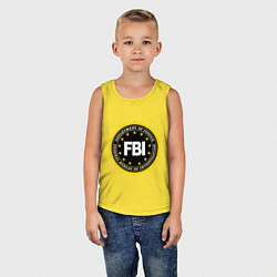 Майка детская хлопок FBI Departament, цвет: желтый — фото 2