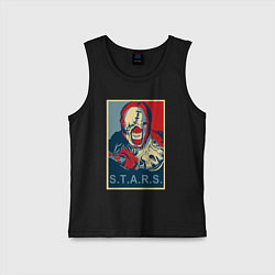Майка детская хлопок STARS, цвет: черный