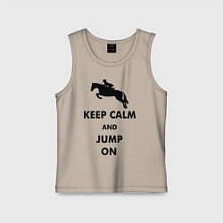 Майка детская хлопок Keep Calm & Jump On, цвет: миндальный