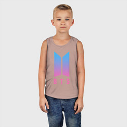 Майка детская хлопок BTS: Neon Jimin, цвет: пыльно-розовый — фото 2