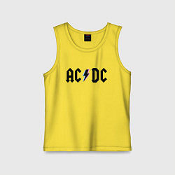 Майка детская хлопок AC/DC, цвет: желтый