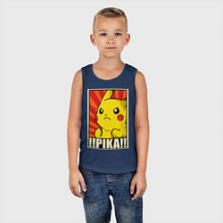 Майка детская хлопок Pikachu: Pika Pika, цвет: тёмно-синий — фото 2