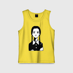 Майка детская хлопок Wednesday Addams, цвет: желтый