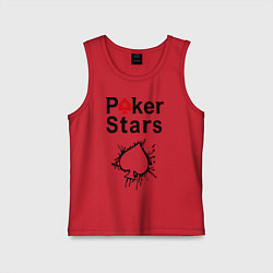Майка детская хлопок Poker Stars, цвет: красный
