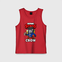 Майка детская хлопок BRAWL STARS CROW, цвет: красный