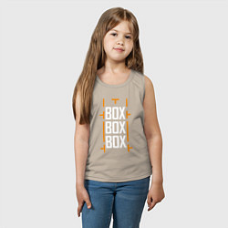 Майка детская хлопок Box box box, цвет: миндальный — фото 2