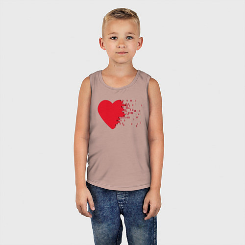 Детская майка Сердце / Пыльно-розовый – фото 5