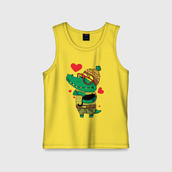 Детская майка Модный крокодил