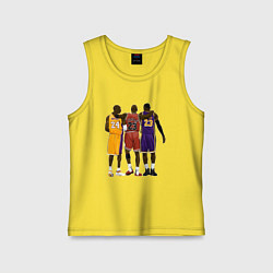 Майка детская хлопок Kobe, Michael, LeBron, цвет: желтый