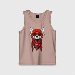 Майка детская хлопок Красная панда, цвет: пыльно-розовый